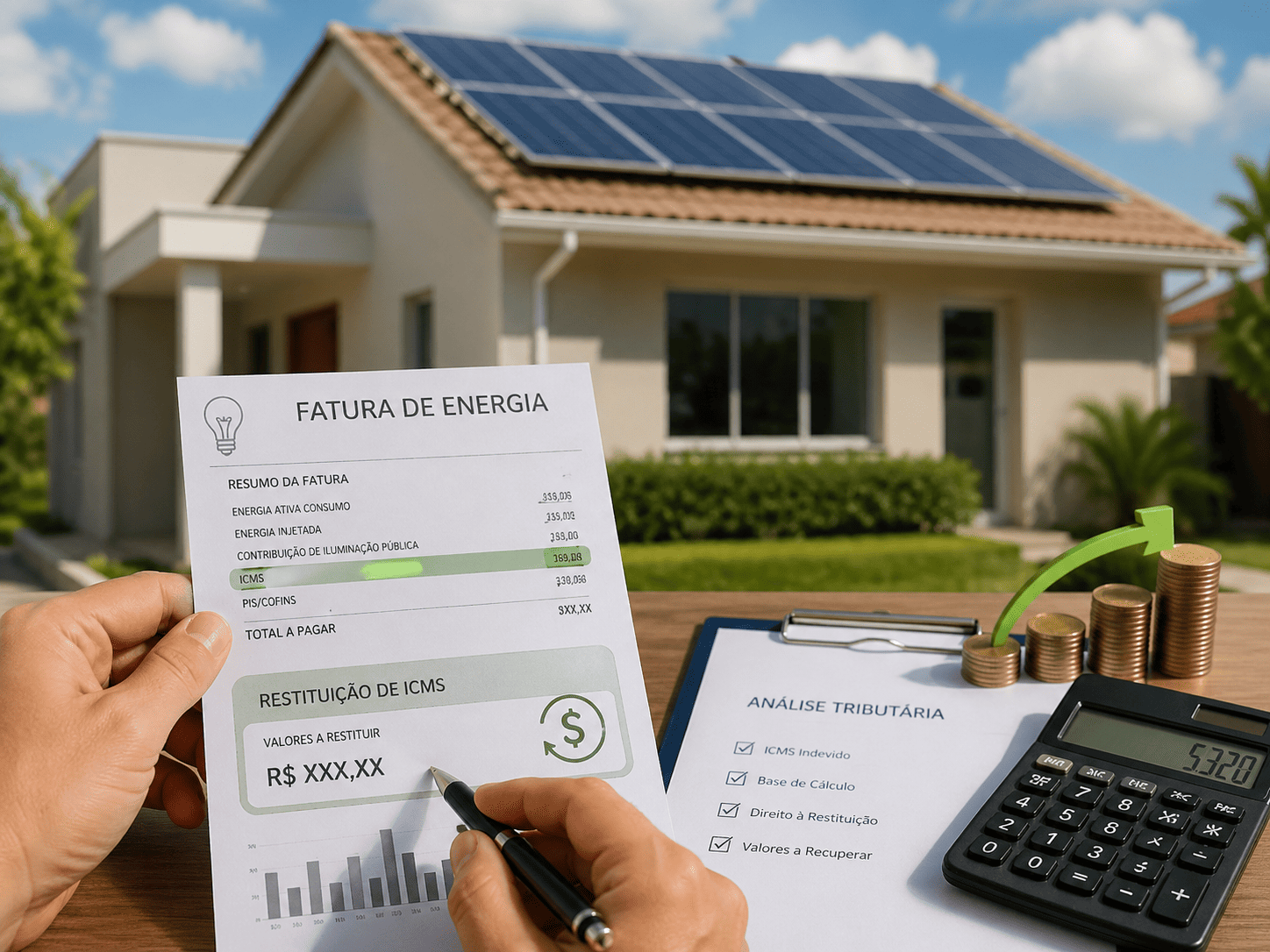 Restituição no ICMS na fatura de energia para quem possui energia solar.